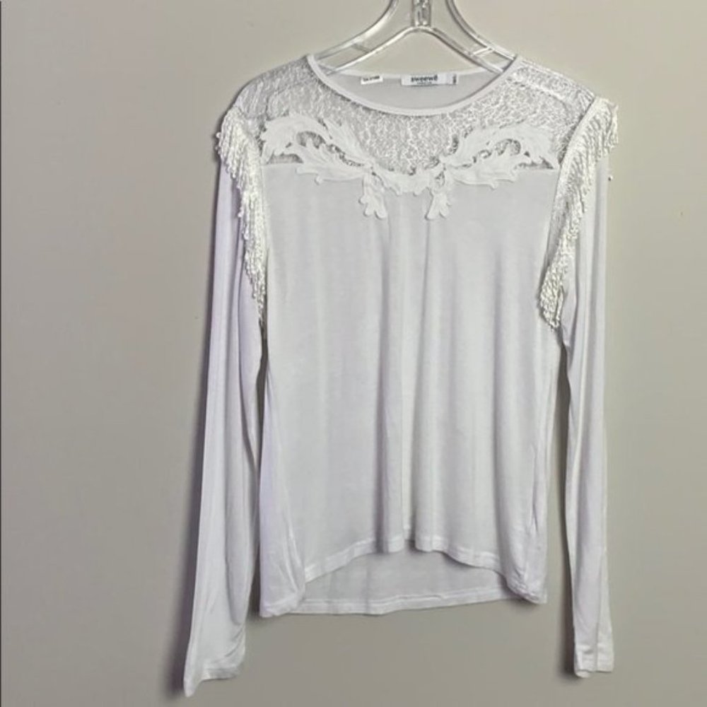 Sweewe white western boho style long sleev…